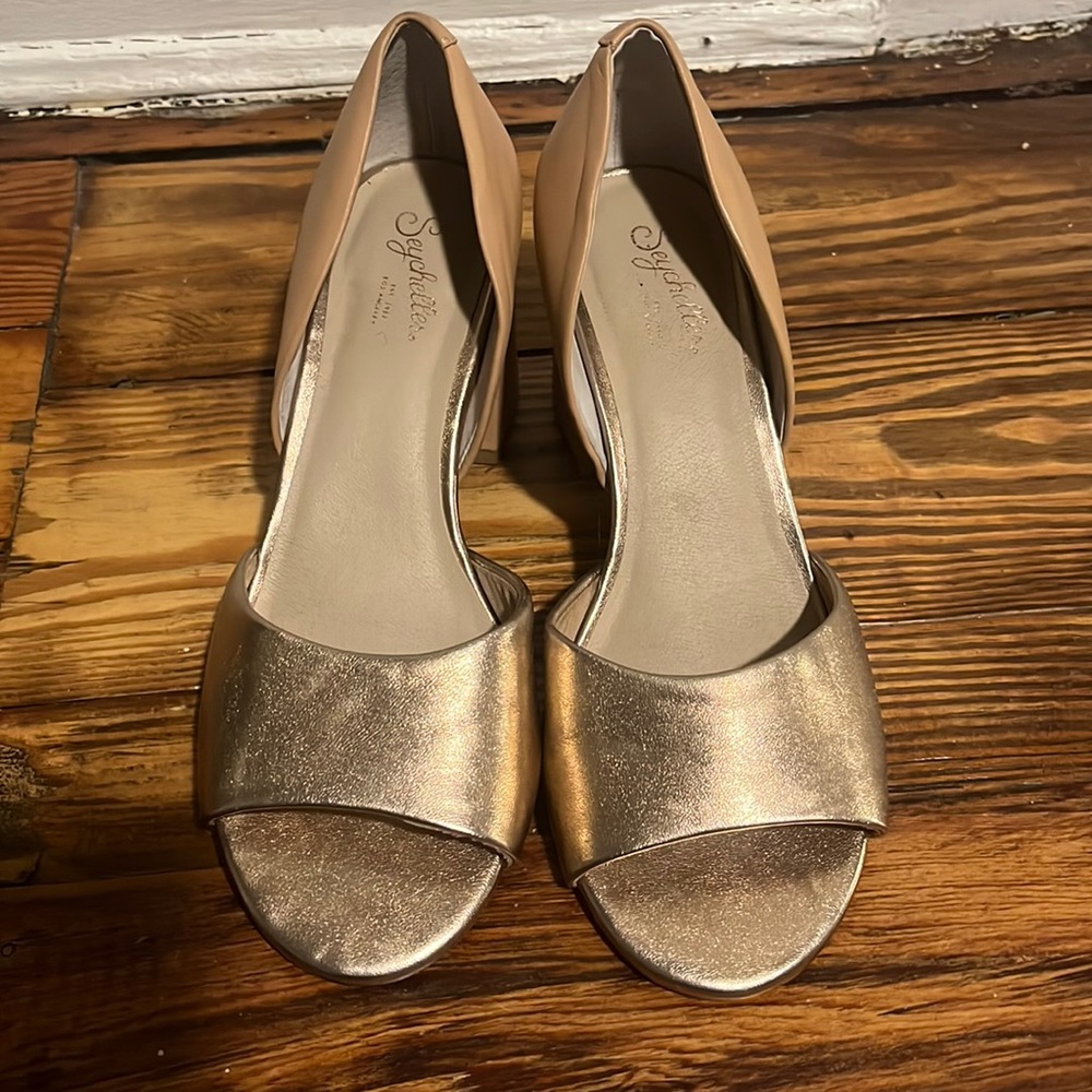 Seychelles rose gold block heel sandals 6.5